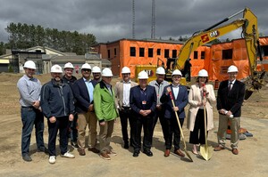 Representatives from Sullivan Contracting, N45 Architecture Inc. join Randy Shaw-Project Manager, Will Borutski-Project Coordinator, MPP Billy Denault, Suzanne Madore- SFMH CEO and Greg McLeod- SFMH COO
